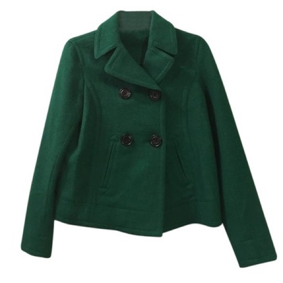 emerald green peacoat
